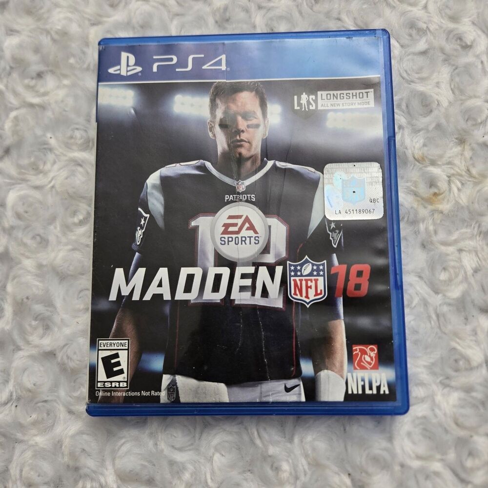 Madden NFL 18 Sony PlayStation 4 PS4 EA Sports 2017 Tom Brady Cover Game w/ Case